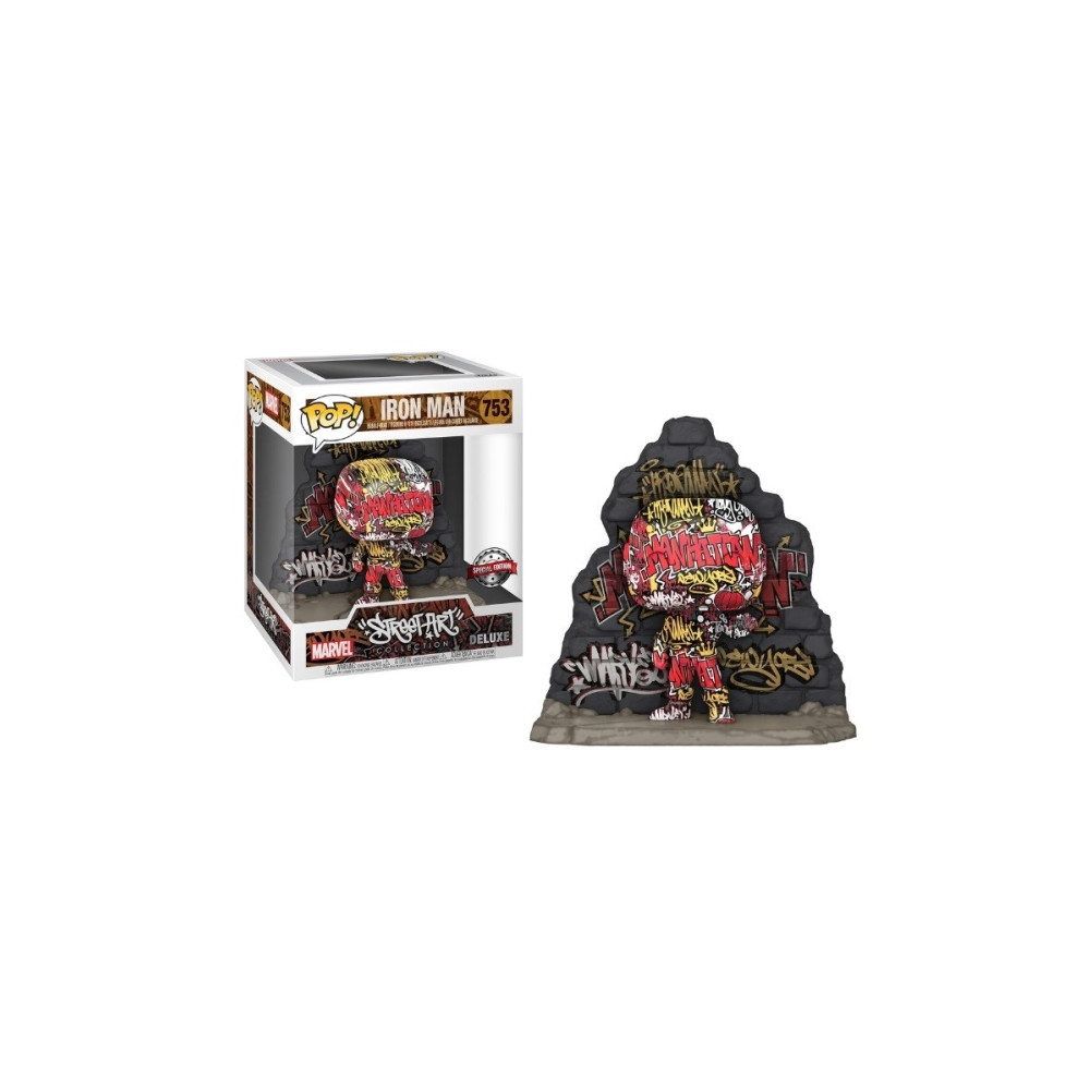 Produktbild för Funko Pop-figur MARVEL Deluxe Iron Man Street Art graffiti d...