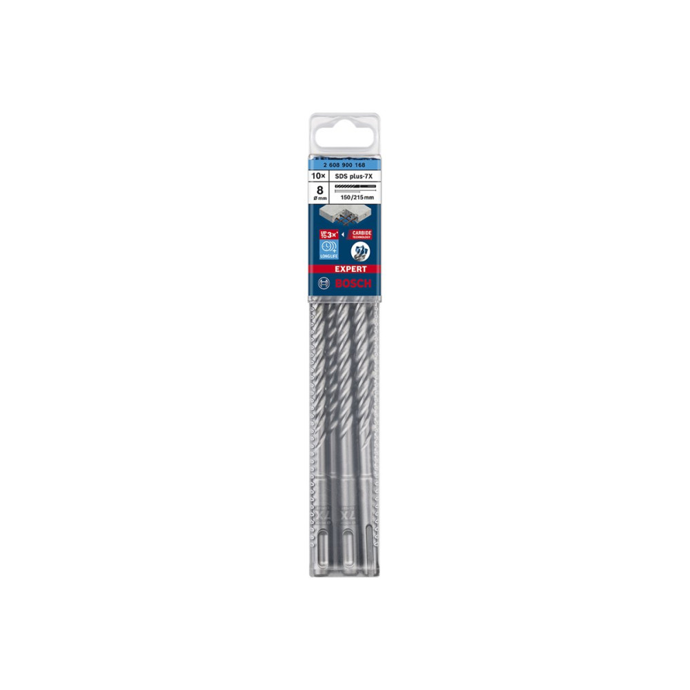 Produktbild för Bosch Expert SDS-plus-7X - borr - för betong, armerad betong, granit, fastbetong, gneiss (paket om 10)