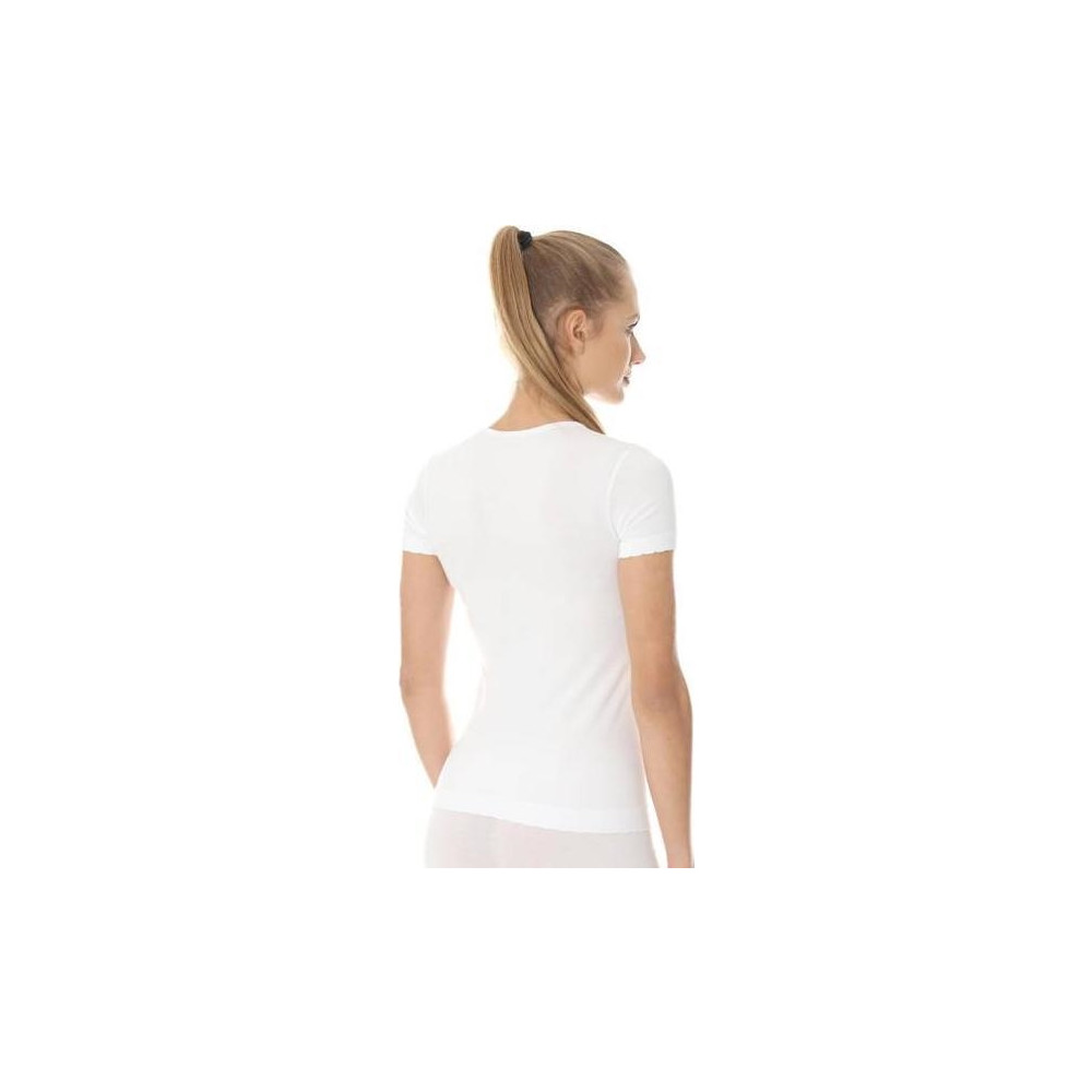 Produktbild för Brubeck SS00970A T-shirt dam med kort ärm COMFORT COTTON vit...