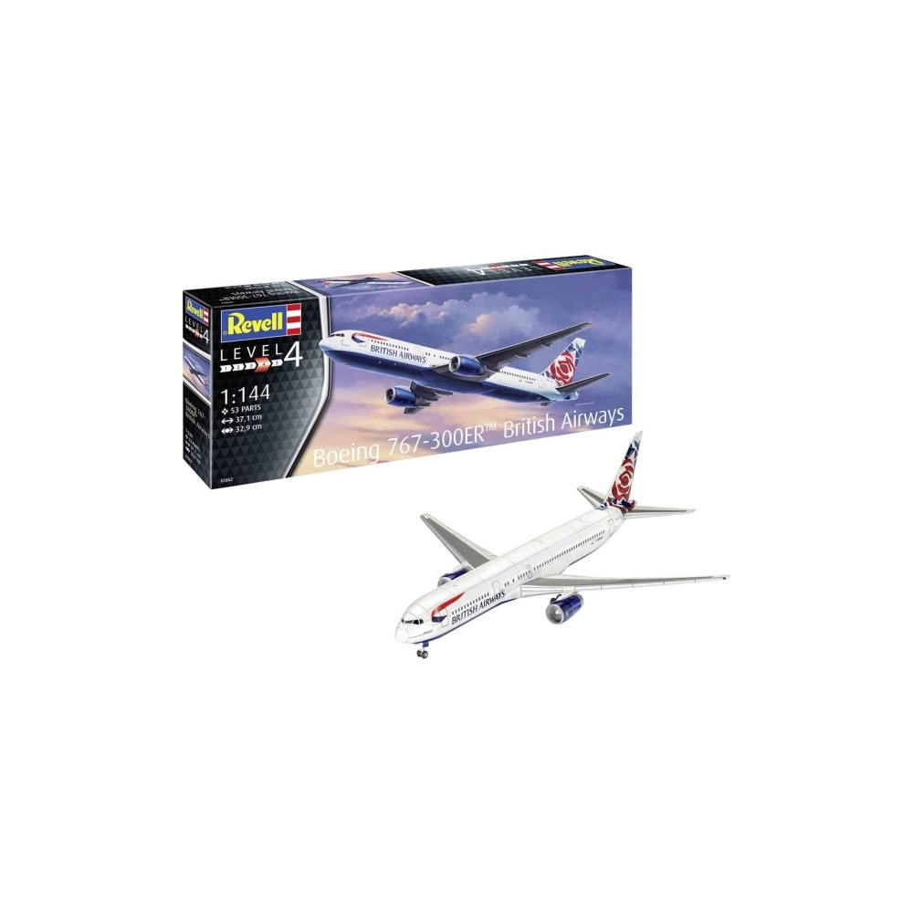Produktbild för Flygplansmodell Revell RV 1:144 Boeing 767-300ER British Air...