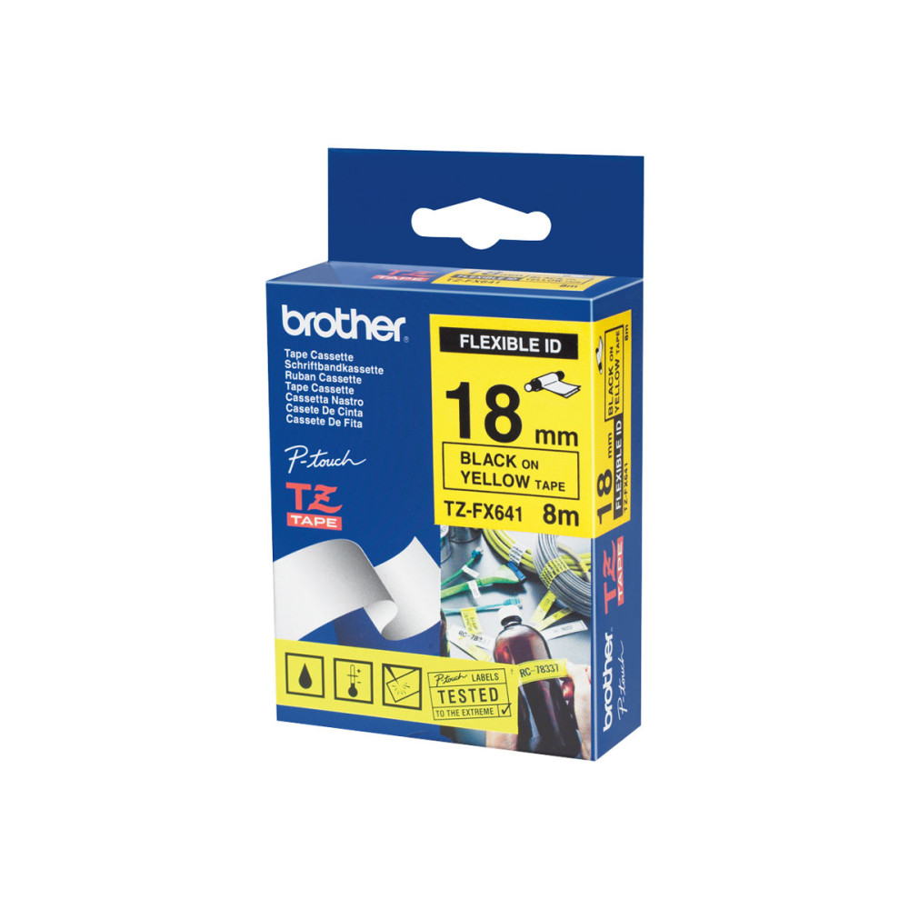Produktbild för Brother TZe-FX641 - flexibel tape - 1 kassett(er) - Rulle (1,8 cm x 8 m)
