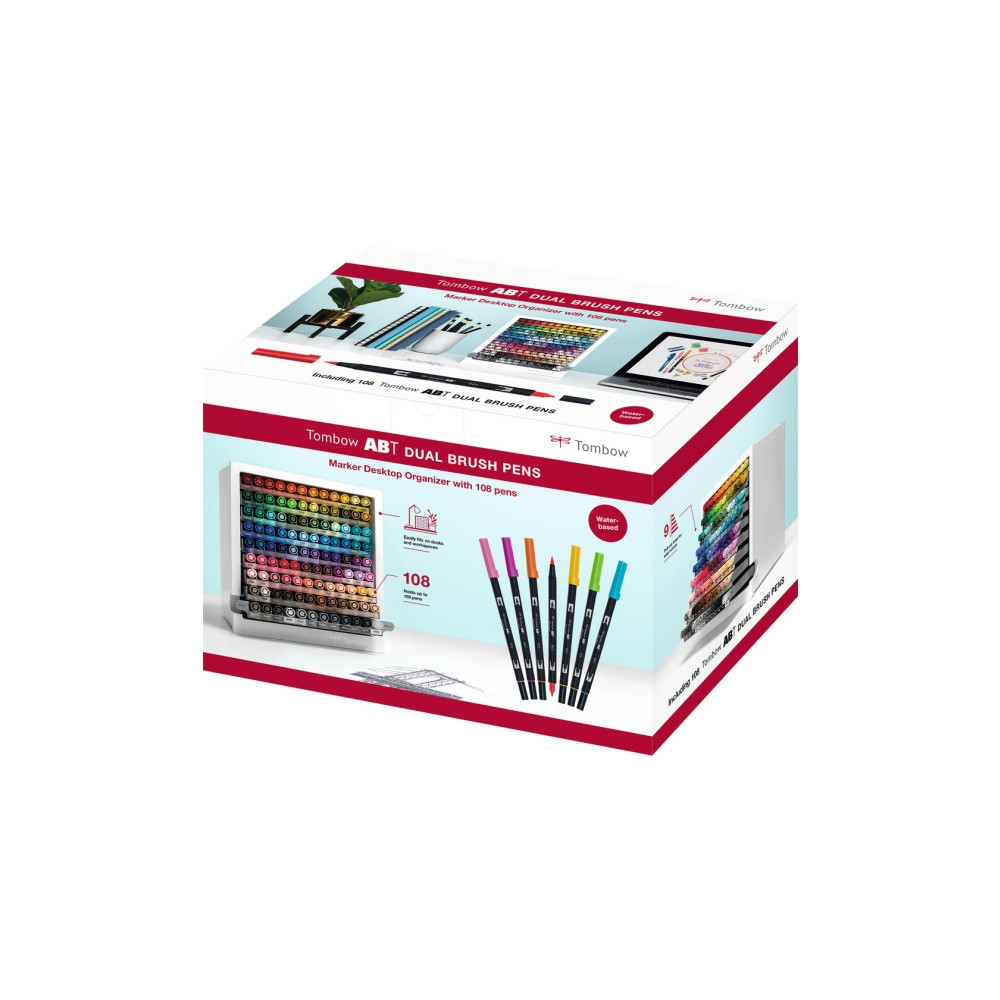 Produktbild för Marker Tombow ABT Dual Brush Pen med 108 stk. i desktop disp...