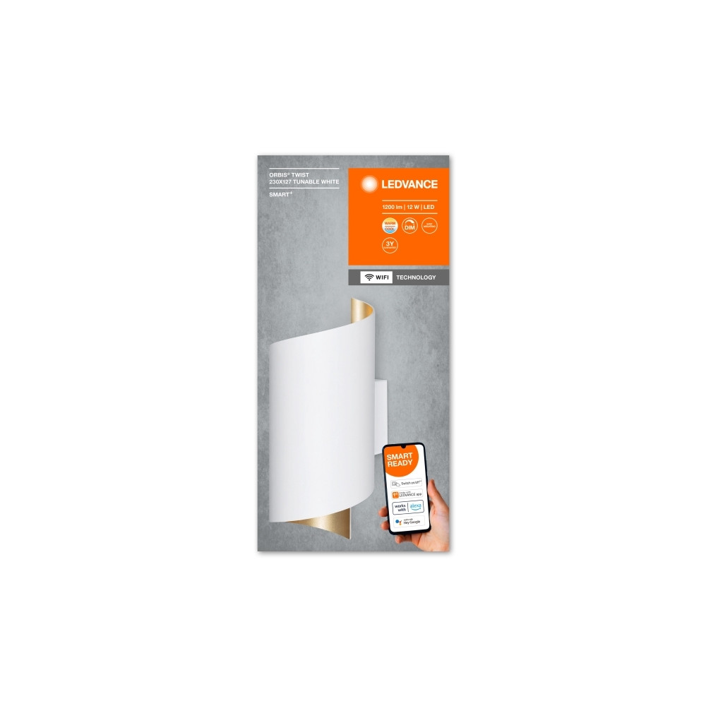 Produktbild för LEDVANCE SMART+ Orbis Wall, Smart väggbelysning, Wi-Fi, Vit,...