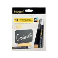 Produktbild för Securit® Mini bordsskyltar rektangulära svarta med träbas, s...