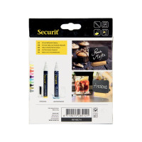 Produktbild för Securit® Mini bordsskyltar rektangulära svarta med träbas, s...