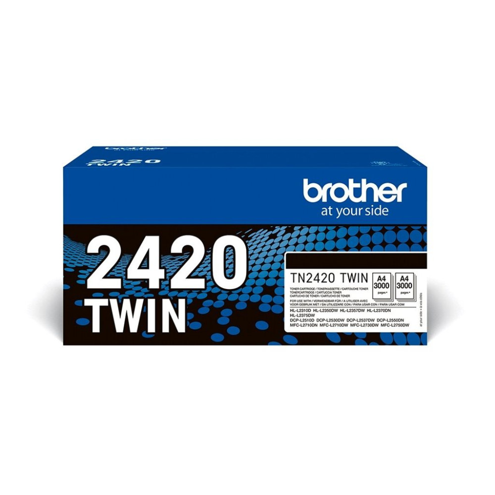 Produktbild för Brother TN2420 TWIN - 2-pack - Lång livslängd - svart - original - tonerkassett