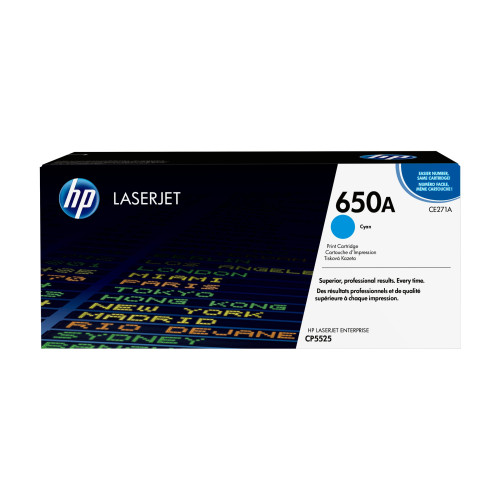 HP HP 650A - cyan - original - LaserJet - tonerkassett (CE271A)