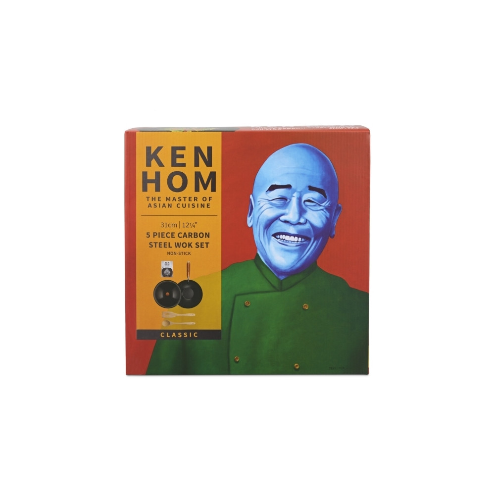 Produktbild för Ken Hom KH331051, Rund, Wokpanna, Svart, Kolstål, Metall, Ke...