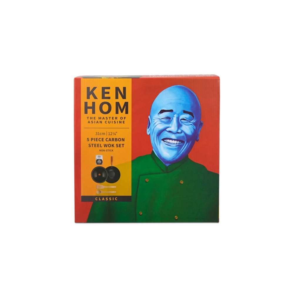 Produktbild för Ken Hom KH331051, Rund, Wokpanna, Svart, Kolstål, Metall, Ke...