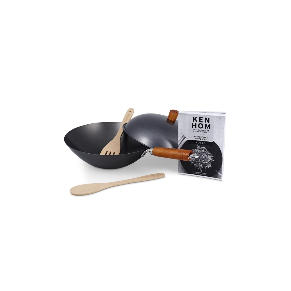 Produktbild för Ken Hom KH331051, Rund, Wokpanna, Svart, Kolstål, Metall, Ke...