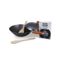 Produktbild för Ken Hom KH331051, Rund, Wokpanna, Svart, Kolstål, Metall, Ke...