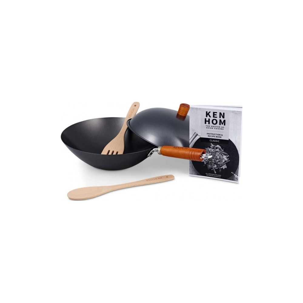 Produktbild för Ken Hom KH331051, Rund, Wokpanna, Svart, Kolstål, Metall, Ke...