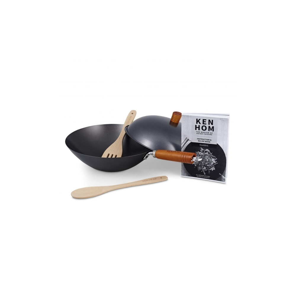 Produktbild för Ken Hom KH331051, Rund, Wokpanna, Svart, Kolstål, Metall, Ke...
