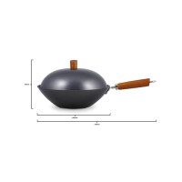 Produktbild för Ken Hom KH331051, Rund, Wokpanna, Svart, Kolstål, Metall, Ke...