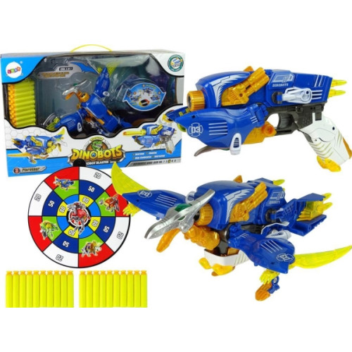 LEANToys Import leantoys Dinobots 2in1 Dinosaurie Dartpistol Blå Pter...