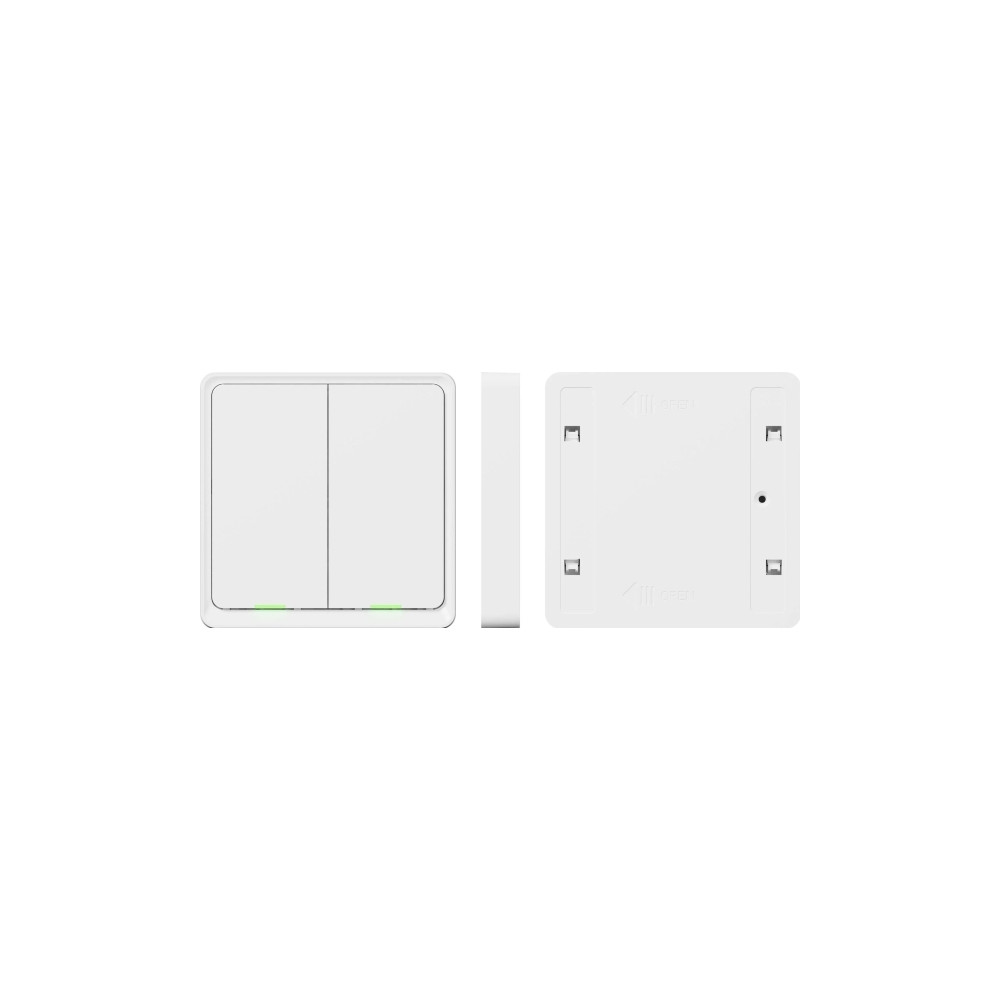 Produktbild för Tesla Smart Switch Dual Battery, Trådlös, ZigBee, Hvid, 2 ka...