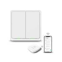 Produktbild för Tesla Smart Switch Dual Battery, Trådlös, ZigBee, Hvid, 2 ka...