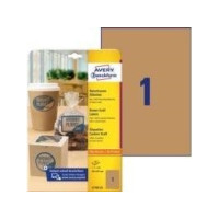 Produktbild för AVERY Zweckform naturbruna etiketter 210 x 297 mm kraftpappe...