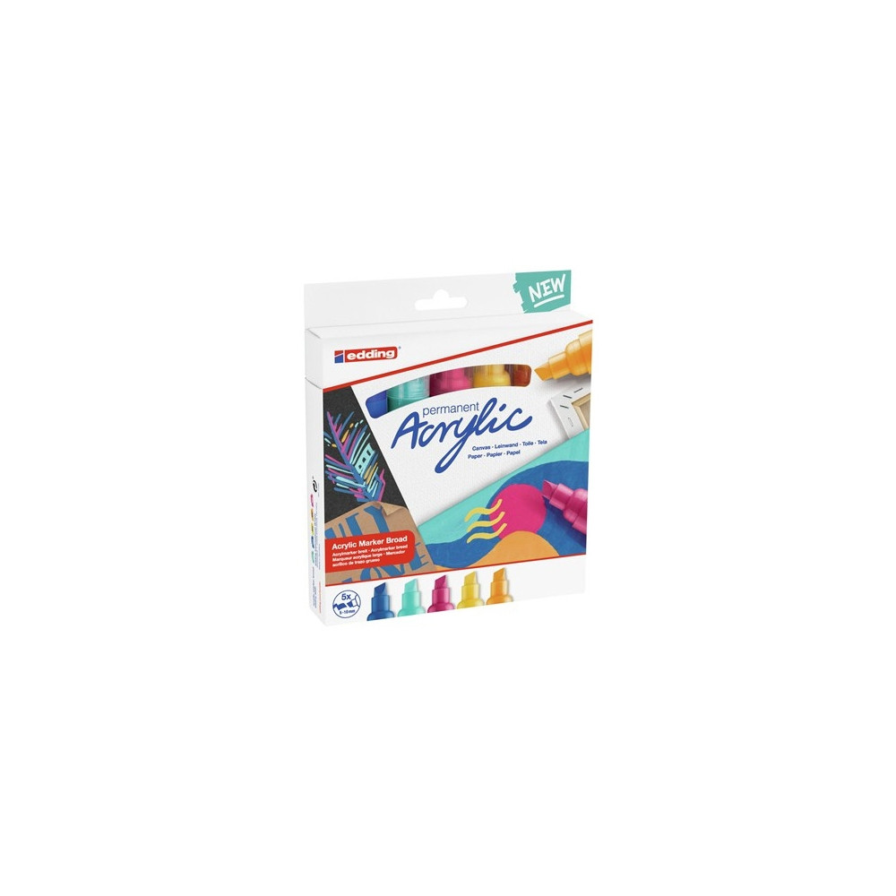 Produktbild för Edding 5000 Acrylic Marker Broad, Blå, Orange, Lila, Turkos,...