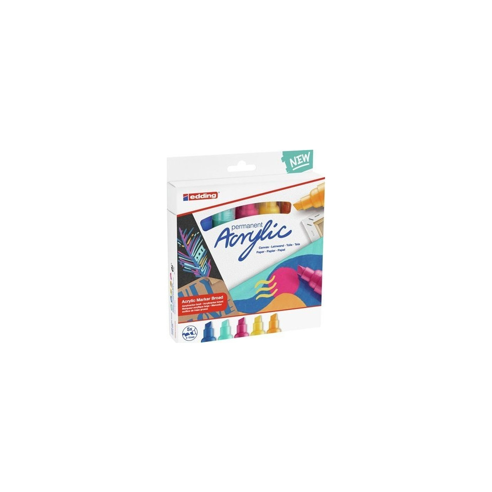 Produktbild för Edding 5000 Acrylic Marker Broad, Blå, Orange, Lila, Turkos,...