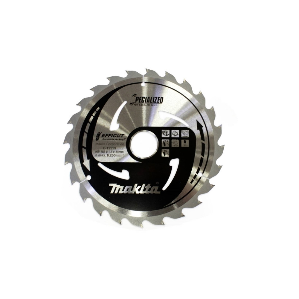 Produktbild för Makita Makita E-12239 Cirkelsågblad 185 x 30 x 1,5 mm Antal...