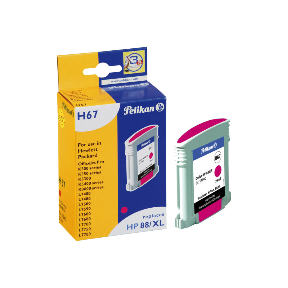 Produktbild för Pelikan H67 - magenta - kompatibel - bläckpatron (alternativ för: HP 88XL)