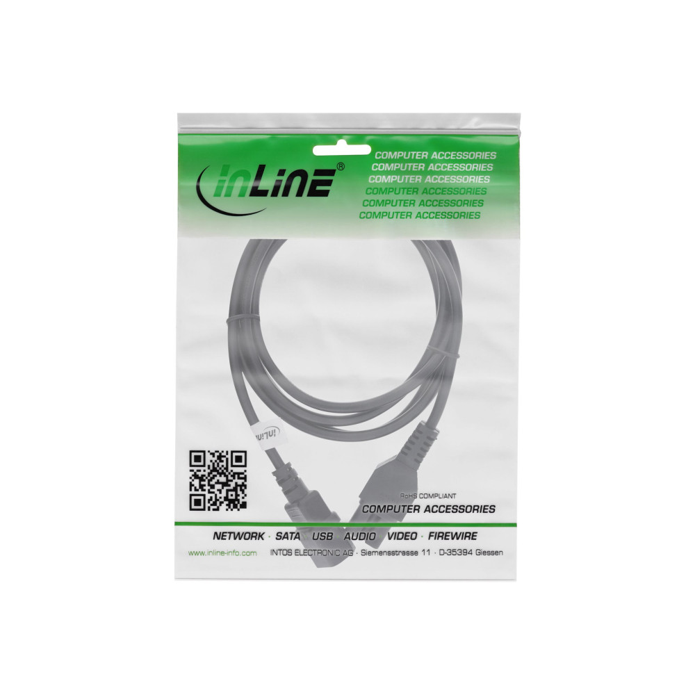 Produktbild för InLine - förlängningskabel för ström - IEC 60320 C14 till IEC 60320 C15 - 5 m