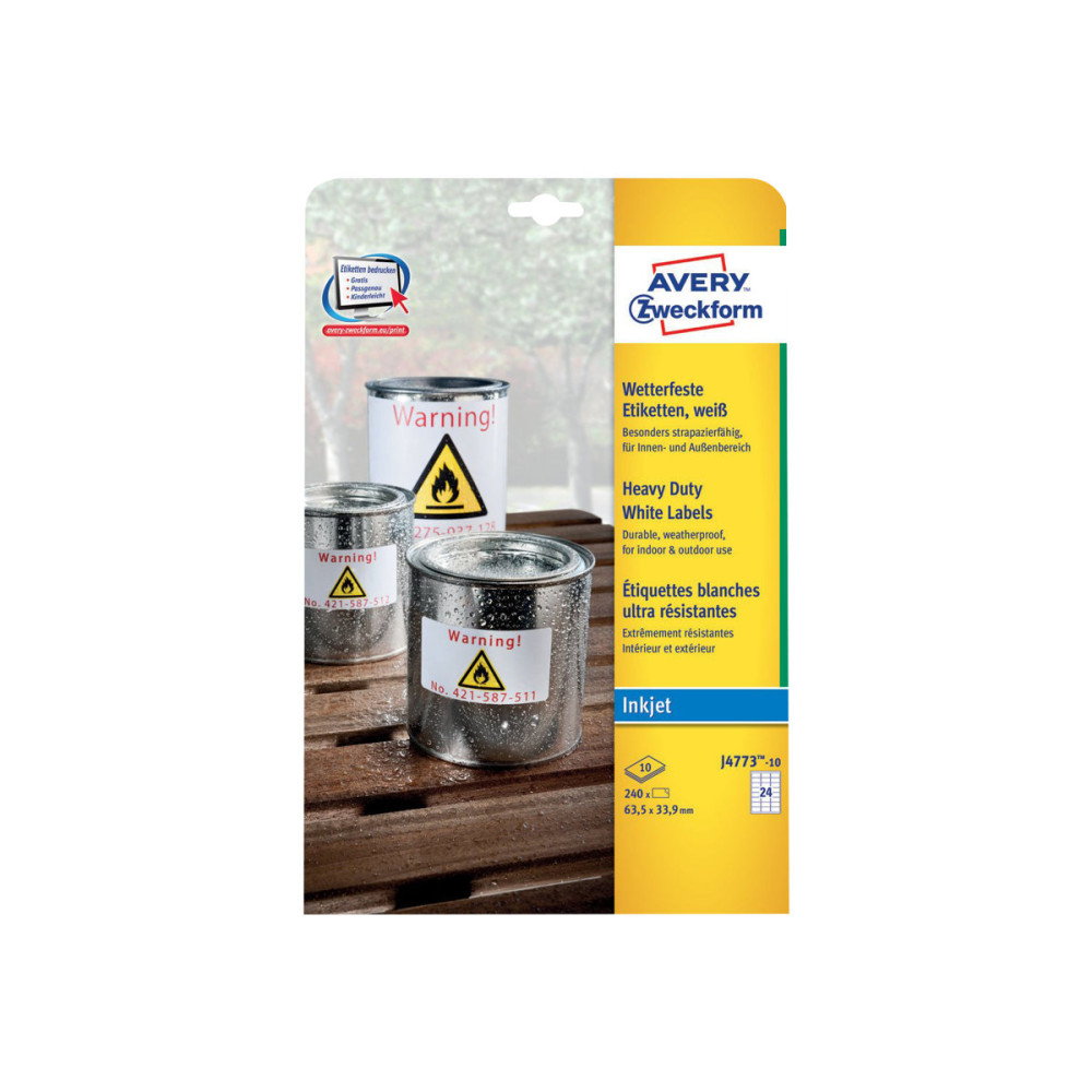 Produktbild för Avery J4773 - etiketter - 240 stk - 33.9 x 63.5 mm