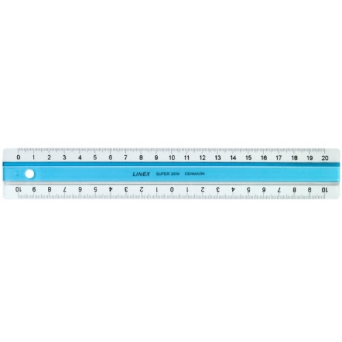 LINEX Linex 400040187, Skrivbordslinjal, Akrylglas, Gummi, Blå, Vi...