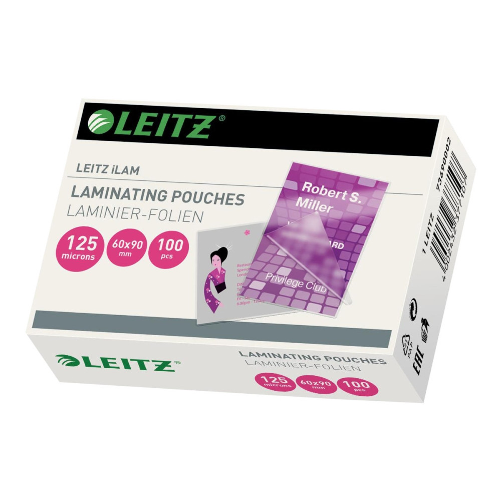 Produktbild för Lamineringsfickor Leitz iLAM 60x90 mm klar högblank, 125 my