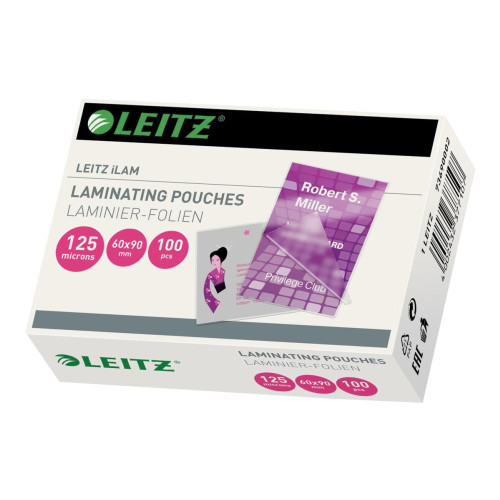 LEITZ Lamineringsfickor Leitz iLAM 60x90 mm klar högblank, 125 my