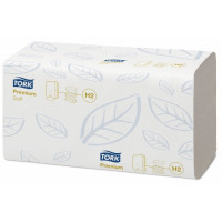 Produktbild för Tork Premium H2 - pappershandduk - 150 ark - invikt - vit, lövmönster