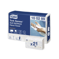 Produktbild för Tork Premium H2 - pappershandduk - 150 ark - invikt - vit, lövmönster