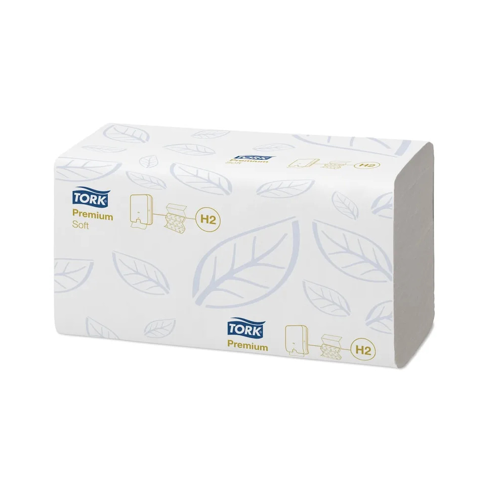 Produktbild för Tork Premium H2 - pappershandduk - 150 ark - invikt - vit, lövmönster