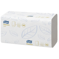 Produktbild för Tork Premium H2 - pappershandduk - 150 ark - invikt - vit, lövmönster