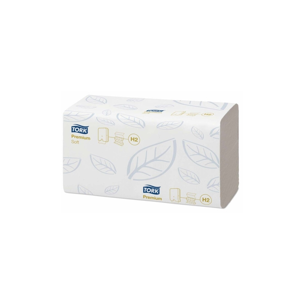 Produktbild för Tork Premium H2 - pappershandduk - 150 ark - invikt - vit, lövmönster