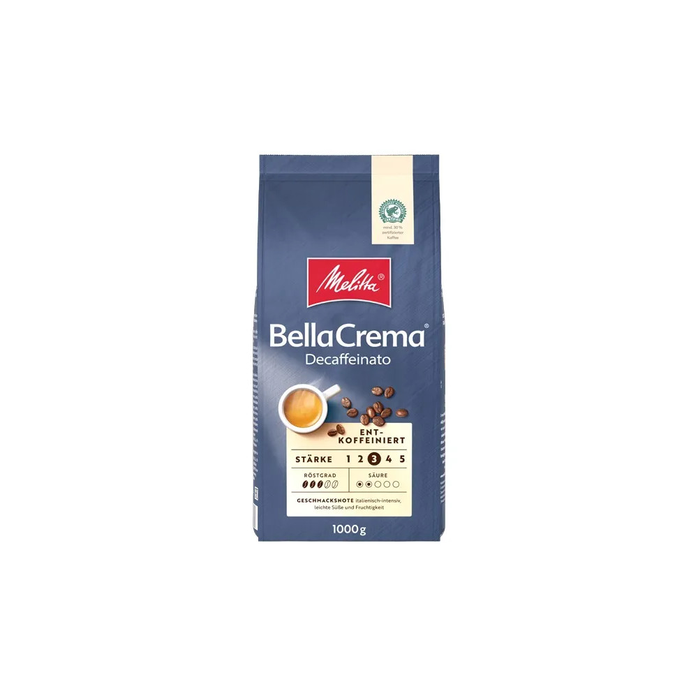 Produktbild för Melitta BellaCrema Decaffeinato Koffeinfria kaffebönor