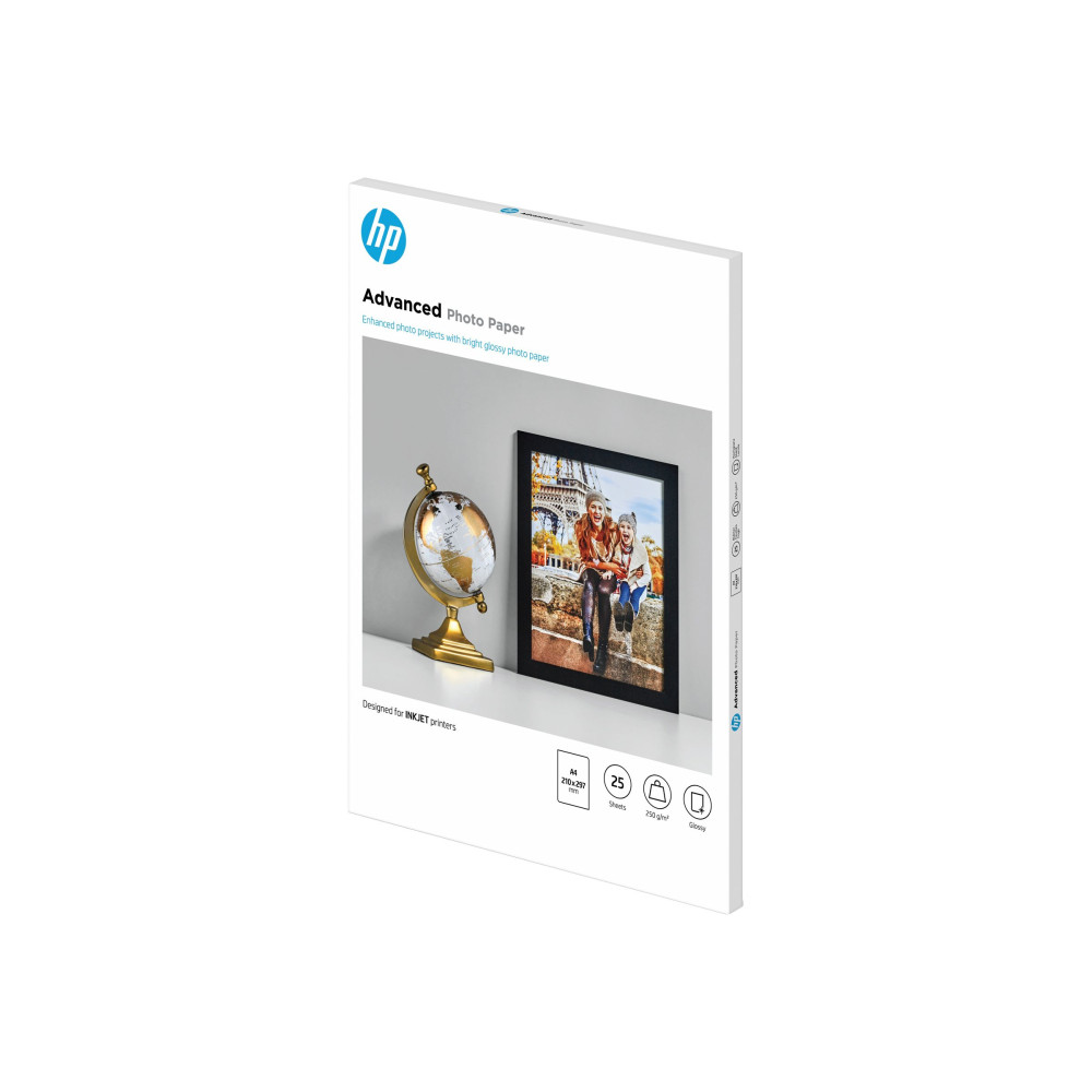 Produktbild för HP Advanced Glossy Photo Paper - fotopapper - blank - 25 ark - A4 - 250 g/m²