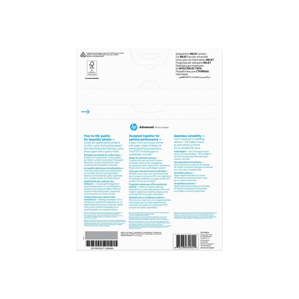 Produktbild för HP Advanced Glossy Photo Paper - fotopapper - blank - 25 ark - A4 - 250 g/m²