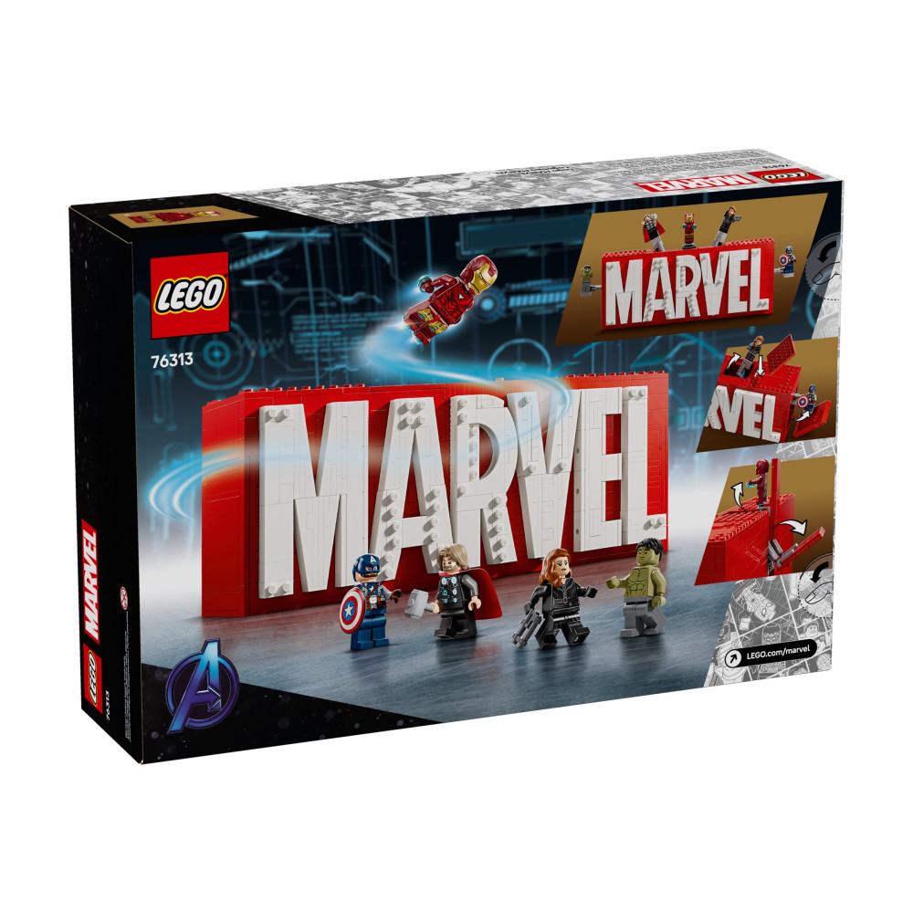 Produktbild för LEGO Marvel 76313 - MARVEL-logotyp och minifigurer - byggsats