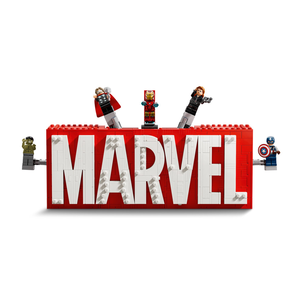 Produktbild för LEGO Marvel 76313 - MARVEL-logotyp och minifigurer - byggsats