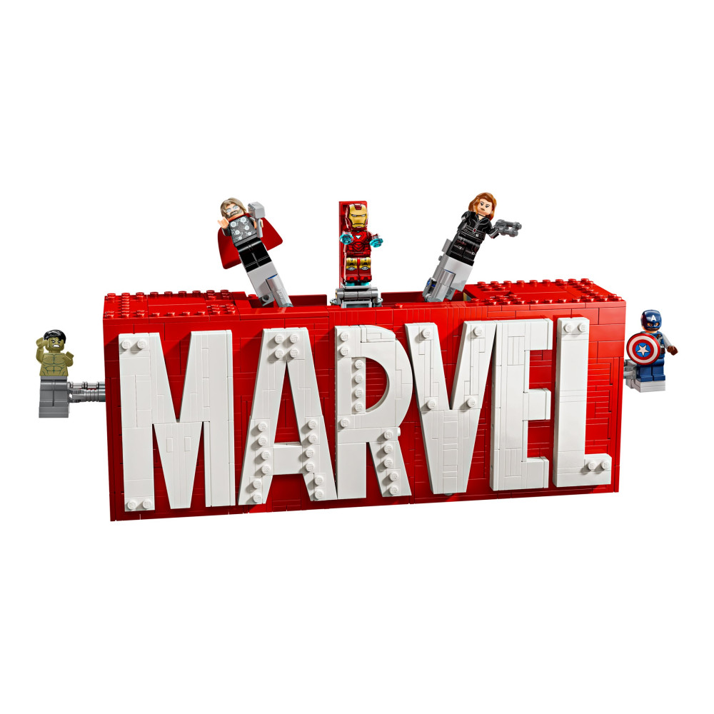 Produktbild för LEGO Marvel 76313 - MARVEL-logotyp och minifigurer - byggsats