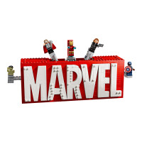 Produktbild för LEGO Marvel 76313 - MARVEL-logotyp och minifigurer - byggsats