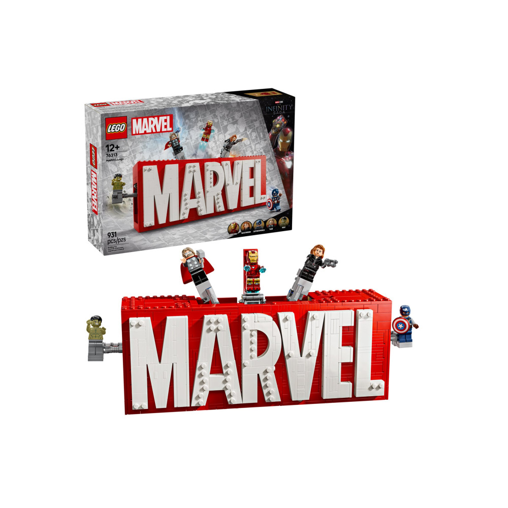 Produktbild för LEGO Marvel 76313 - MARVEL-logotyp och minifigurer - byggsats