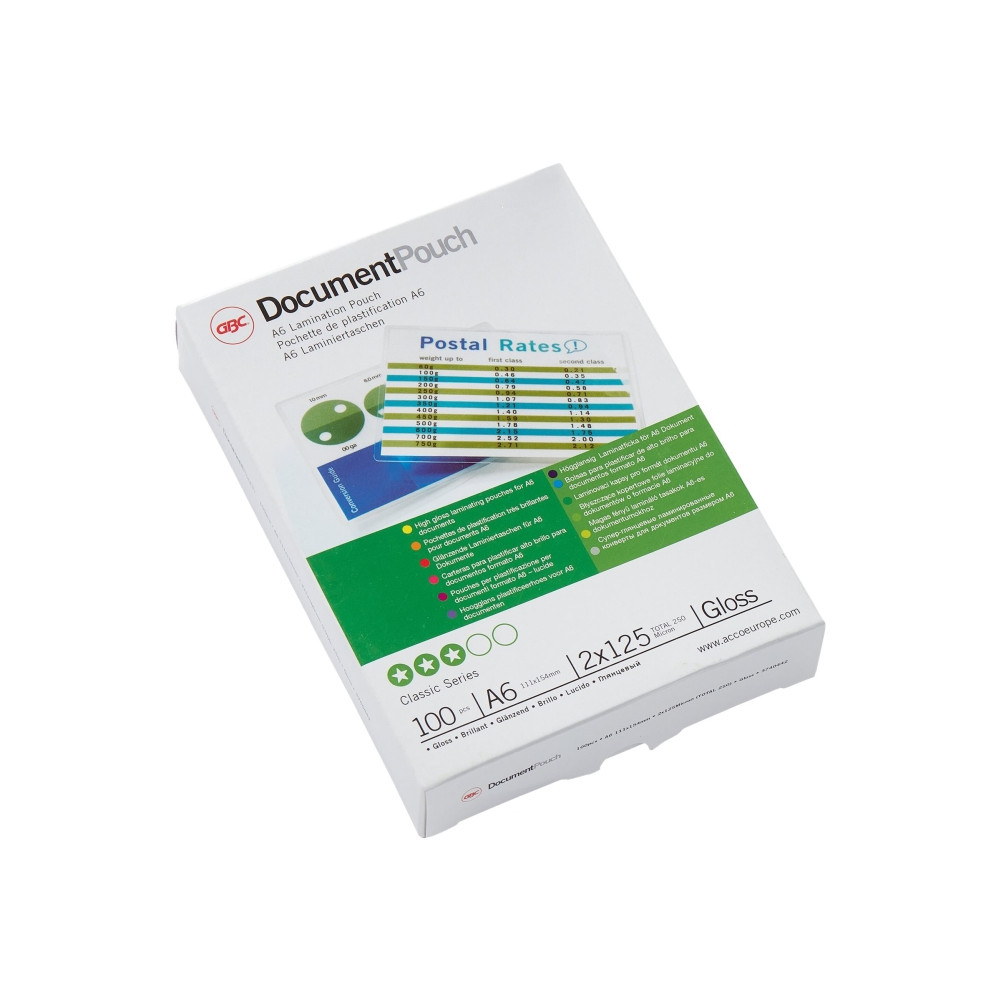 Produktbild för Lamineringsficka GBC A6 125 micron