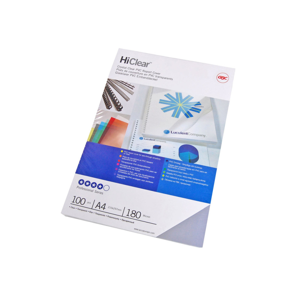 Produktbild för GBC HiClear - 100 stk - PVC-bindningsskydd