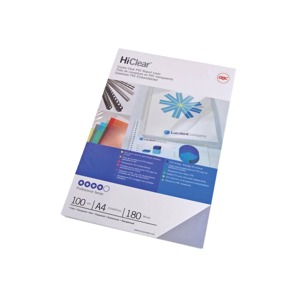 Produktbild för GBC HiClear - 100 stk - PVC-bindningsskydd