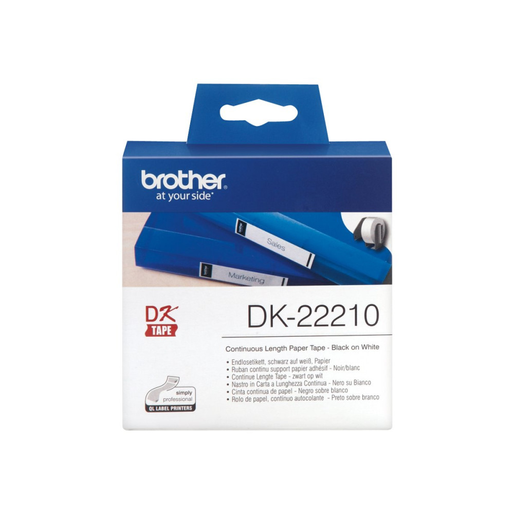 Produktbild för Brother DK-22210 - etiketter - Rulle (2,9 cm x 30,5 m)