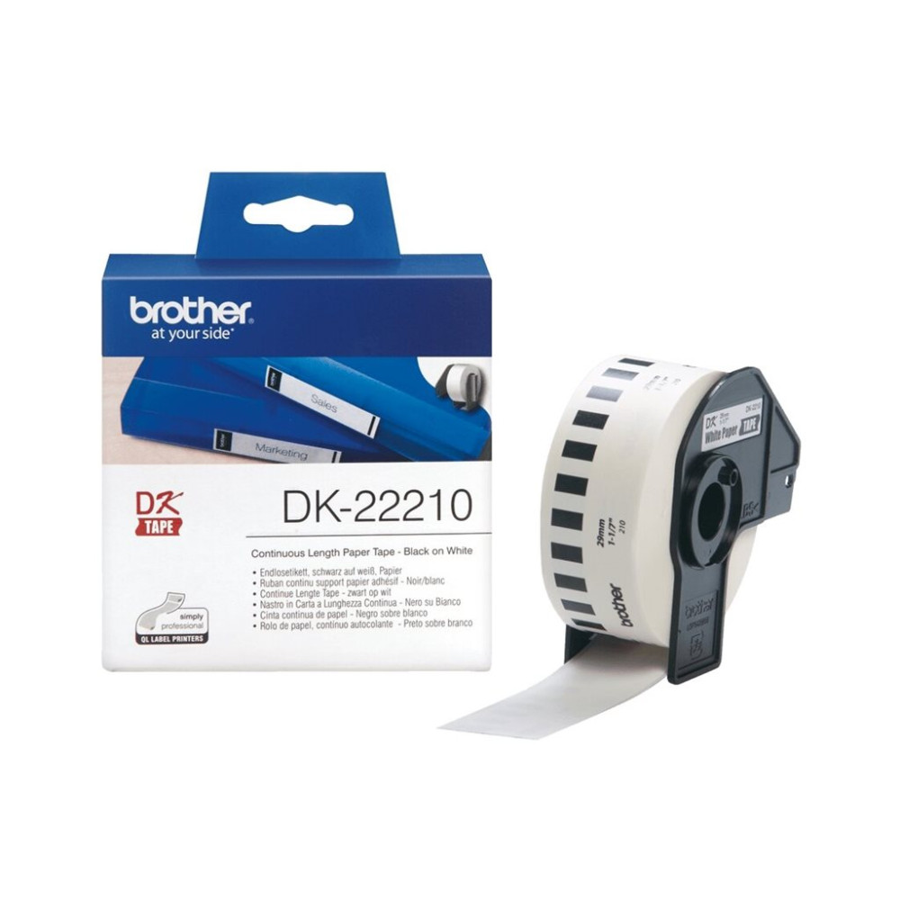 Produktbild för Brother DK-22210 - etiketter - Rulle (2,9 cm x 30,5 m)
