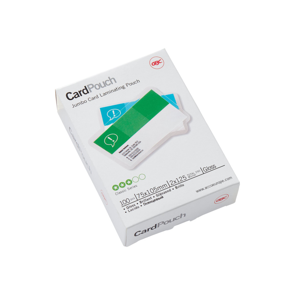 Produktbild för GBC Card Laminating Pouch - 100-pack - glättat - 75 x 105 mm - lamineringsfickor